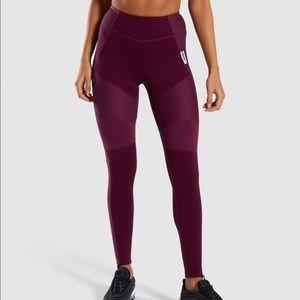 Gymshark True Texture Leggings in Dark Ruby